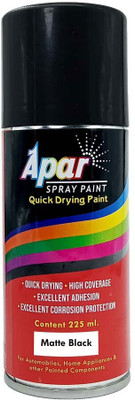 apar Spray Paint Can MATT BLACK -225 ml (Pack of 1), Black Spray Paint 225 ml(Pack of 1)