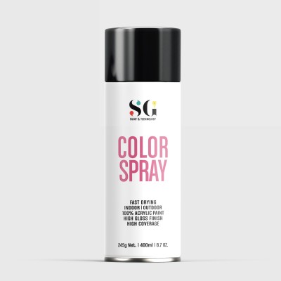 SGPaints DIY, Quick Drying with Gloss finish for Metal, Wood and Walls - Black Matte Spray Paint 400 ml(Pack of 1)