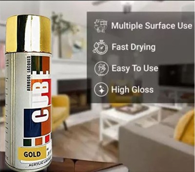CUBE GOLD Spray Paint 400 ml(Pack of 1)
