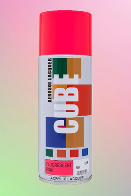 Golden Fox CUBE Fluorescent Pink Acrylic Lacquer Spray Paint fluorescent pink Spray Paint 400 ml(Pack of 1)