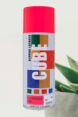 MODAROCK CUBE Fluorescent Pink Acrylic Lacquer Spray Paint fluorescent pink Spray Paint 400 ml(Pack of 1)