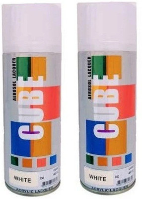 CUBE White Spray Paint 800 ml(Pack of 2)