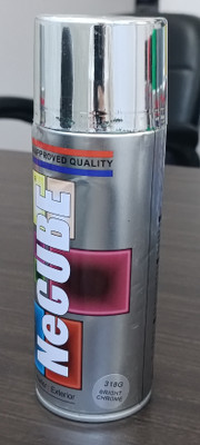 Necube Premium Quality Multi-Purpose Bright Chrome Spray Paint 400 ml(Pack of 1)