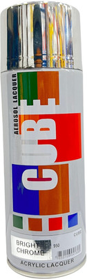 CUBE Metallic Multipurpose Spray Paint Silver Spray Paint 400 ml(Pack of 1)