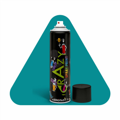 AeroFast Crazy DIY Touch-Up Spray Paint Fast Drying All-Purpose Spray Finish for Walls Turquoise Blue 5018 Spray Paint 400 ml(Pack of 1)