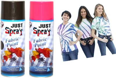 SHYAM Just Spray Black And Neon Pink Fabric Spray Paint is Specially Formulated For Black Spray Paint 400 ml(Pack of 2)