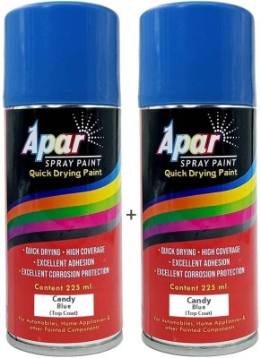 apar Spray Paint CANDY BLUE-225ml(Pack of 2), For Bicycle, Bike, Cars, Blue Spray Paint 450 ml(Pack of 2)