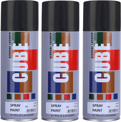 samtech Cube Spray Black Matt Glossy Spray Paint For Metal Glass Wood etc Black-Matt-P3 Spray Paint 600 ml(Pack of 3)