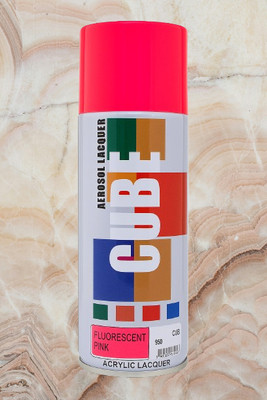 Golden Fox CUBE Fluorescent Pink Acrylic Lacquer Spray Paint fluorescent pink Spray Paint 400 ml(Pack of 1)