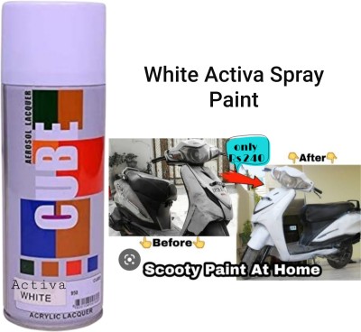 CUBE ACTIVA white Spray Paint 400 ml(Pack of 1)