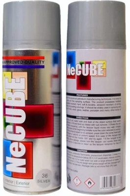 Necube Silver Spray Paint 800 ml(Pack of 2)