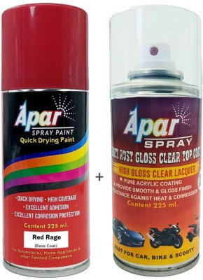 apar Automotive Spray Paint Red Rage (RC Colour Name) + GC Compatible for Mahindra Thar, XUV700, Scorpio-N, XUV400, XUV300 Cars-225 ml, Spray Paint 450 ml(Pack of 2)