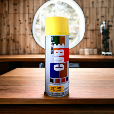 GHANA HUB Original Cube Medium Yellow Spray Paint 400 ml(Pack of 1)