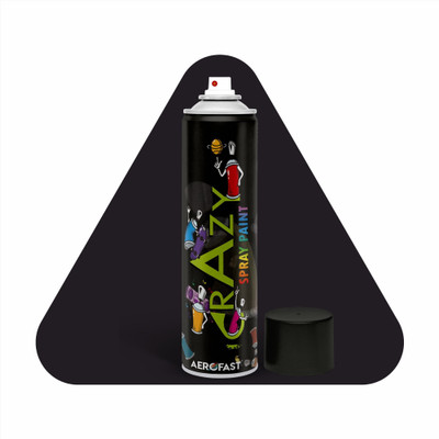 AeroFast Crazy DIY Spray Paint Fast Drying Glossy Black Finish Multipurpose Color Spray Black Glossy 9005 Spray Paint 400 ml(Pack of 1)