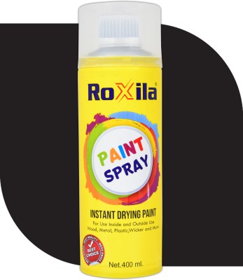 roxila Multipurpose Paint Spray Black Spray Paint 400 ml(Pack of 1)