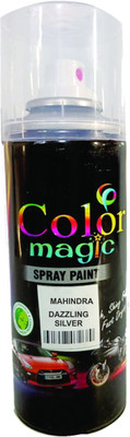 COLORMAGIC DAZZLING SILVER SPRAY PAINT(RC PAPER NAME) COMPATIBLE FOR MAHINDRA CAR KUV100 Silver Spray Paint 220 ml(Pack of 1)