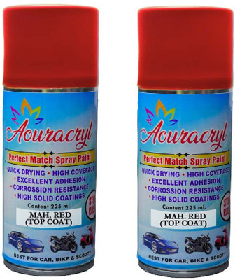AOURACRYL Spray Paint Mah. Red-225ml (Pack of 2) for Mahindra Tractors all models, Mah. Red Spray Paint 450 ml(Pack of 2)