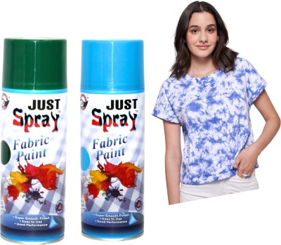 SHYAM Just Spray Green And Blue Fabric Spray Paint is Specially Formulated For fabric Art & craft DIY decor specially for all kind of Fabrics and Thermocol Spray Paint 400 ml(Pack of 2)