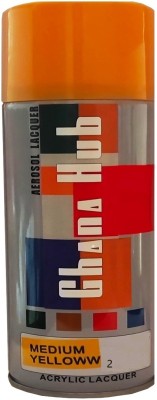 GHANA HUB Multipurpose Aerosol Can For Car, Bike, Cycle, Metal & Glass Yellow Spray Paint 450 ml(Pack of 1)