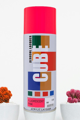 Golden Fox CUBE Fluorescent Pink Acrylic Lacquer Spray Paint fluorescent pink Spray Paint 400 ml(Pack of 1)