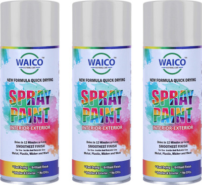 TECHTOM NEW_Waico_Silver_Pk3 Silver Spray Paint 1200 ml(Pack of 3)