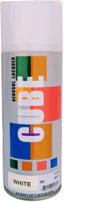 CUBE Cube Aerosol Spray Paint for Multipurpose White Spray Paint 400 ml(Pack of 1)