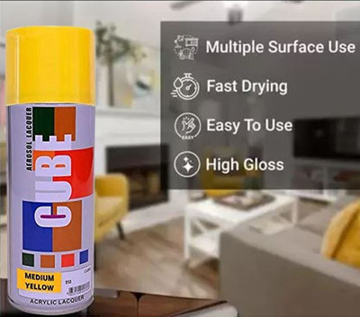CUBE Yellow Spray Paint 400 ml(Pack of 1)