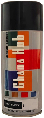 GHANA HUB Premium Cube Single Matt Black Spray Paint 450 ml(Pack of 1)
