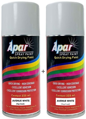 apar Automotive Spray Paint Avenue White (RC Colour Name) - 225 ml (Pack of 2), White Spray Paint 450 ml(Pack of 2)