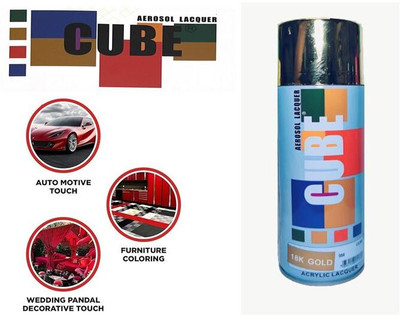 CUBE Activa / Car / Bike Gold Spray Paint 400 ml(Pack of 1)