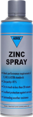 Aerol Zinc Rich Cold Galvanizing Spray, Grade 3060 (350g) Silver Spray Paint 493 ml(Pack of 1)