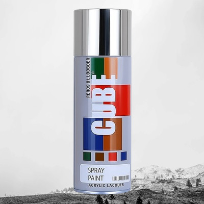 Golden Fox Cube Chrome Spray Paint Bright Chrome Spray Paint 400 ml(Pack of 1)