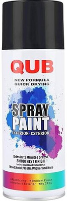 Golden Fox QUB Paint Multipurpose Spray Paint Can | 400 mL | Glossy Finish, Black Black Spray Paint 400 ml(Pack of 1)