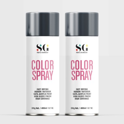 SGPaints DIY, Quick Drying with Gloss finish for Metal, Wood and Walls - Dark Grey Spray Paint 800 ml(Pack of 1)