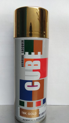 CUBE Cube Aerosol Spray Paint for Multipurpose Gold Spray Paint 400 ml(Pack of 1)
