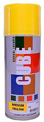 AUTOX Cube Aerosol Multi Purpose Spray Paint Each bottle 450 ML Yellow Spray Paint 450 ml(Pack of 1)