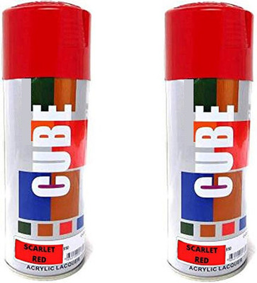 CUBE Cube Aerosol Spray Paint for Multipurpose Red Spray Paint 400 ml(Pack of 2)