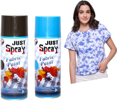 SHYAM Just Spray Black And Blue Fabric Spray Paint is Specially Formulated For Black Spray Paint 400 ml(Pack of 2)