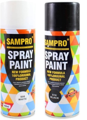 Sampro White Spray Paint 800 ml(Pack of 2)