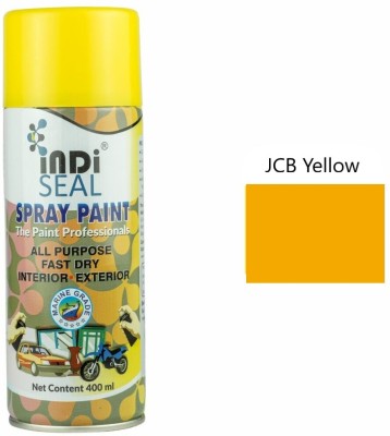 INDISEAL All Purpose Fast Dry Interior/Exterior | DIY for Automotive, Metal, Wood & Wall JCB Yellow Spray Paint 400 ml(Pack of 1)