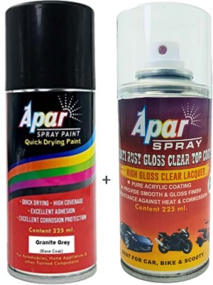 apar Spray Paint Granite Grey (RC Colour Name)+GC Compatible for Maruti Cars -225 ml, Grey Spray Paint 450 ml(Pack of 2)