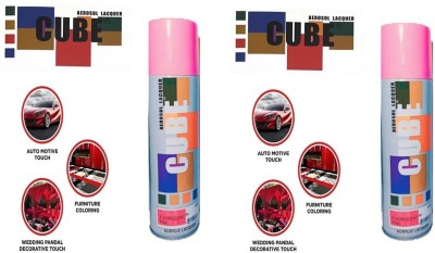 CUBE Pink Spray Paint 800 ml(Pack of 2)