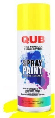 Vishal Mart QUB Aerosol Multi Purpose Spray Paint Yellow Spray Paint 650 ml(Pack of 1)