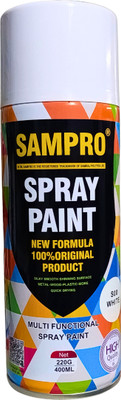 Sampro Glossy white Spray Paint 400 ml(Pack of 1)