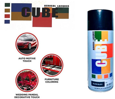 CUBE Activa / Car / Bike Black Spray Paint 400 ml(Pack of 1)