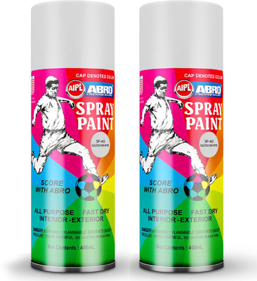Aipl ABRO Premium Quality Spray Paint from well know USA Brand - ABRO, White Spray Paint 400 ml(Pack of 2)