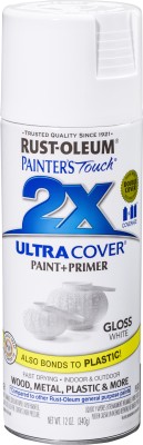MROkart Rust-Oleum 249090 Painter's Touch Acrylic Gloss White Spray Paint 340 ml(Pack of 1)