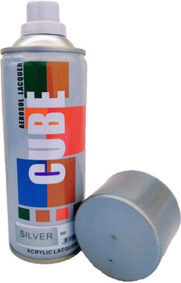 CUBE Silver Spray Paint 450 ml(Pack of 1)