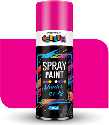 CELLUX 3X Ultra Cover Spray Paint for Wood, Metal, Plastic, Glass & More Surfaces FLUORSCENT PINK Spray Paint 400 ml(Pack of 1)