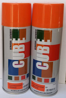 CUBE CUBE COMBO SPRAY PAINTS Orange Spray Paint 800 ml(Pack of 2)